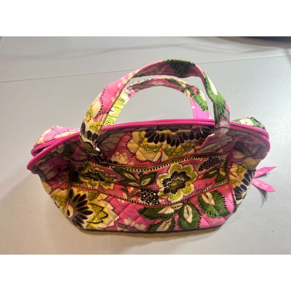 Vera Bradley Travel Cosmetic Bag Case Priscilla Pink Quilted Floral Organizer
